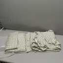 Gingham Duvet Cover, 3 Pieces Soft Breathable Microfiber Plaid Comforter Cover with Zipper Closure & 2 Pillow Shams, Ruffle Farmhouse Vintage Decor, Sage Green