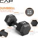 CAP Barbell Cast Iron Hex Dumbbell, 25LB 