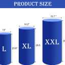 SaitiMade Set of 3 - Royal Blue Cylinder Pedestal Stand Covers, Spandex Cylinder Stand Covers for Party, Wedding or Birthday Event Decor - Only Contains Cylinder Covers