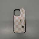 Petitian for iPhone 14 Pro Max Wallet Case - Women Girls Cute Girly Aesthetic Unique Design Leather Credit Card Holder Phone Cover Stand Wristband for iPhone 14 Pro Max, Khaki Checkered