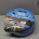 Kotto 100 ft Flexible Garden Hose, Water Hose for Outside with 10 Spray Nozzles, Brass Connector, Leak-Proof, Blue