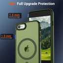 SUPFINE Magnetic for iPhone SE Case 2022 (3rd)/2020 (2nd), iPhone 8 Case (Compatible with MagSafe) (Military Grade Drop Protection) Slim Translucent Matte Phone Case, Cangling Green
