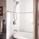 Moen Ronan Chrome Single-Handle Modern Tub and Shower Faucet with Square Handheld Rain Shower Spray Head Featuring Magnetix, Valve Included, 82022