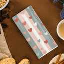 Decorative Hand Towel 16x24 Inches  Heart Pattern Stripe Kitchen Towel for Bathroom, Dish, Face, Holiday, Valentines Day & Gifts 601