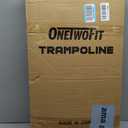 ONETWOFIT Foldable Rebounder Trampoline for Adults, 40/42/45 Mini Fitness Trampoline W/Adjustable Foam Handle Bungees, Quiet Exercise Trampoline for Personal Indoor Workout
