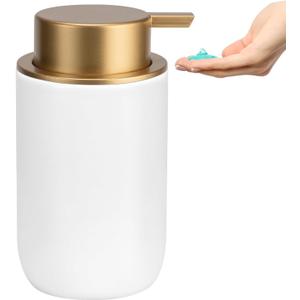 Soap Liquid Dispenser Ceramic with Easy-to-Press Pump Hand Liquid Dispenser (Can't Foam) for Shampoo Bathroom Countertop 13.5 oz