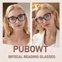 Bifocal Reading Glasses Women Cat Eye Oversized Blue Light Blocking Computer Readers Designer Clear Top Eyewear PT2001