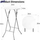 Byliable 24in Round Cocktail Table, Bar Height High Top Foldable Bistro Table with Removable Legs, Portable Plastic Indoor Outdoor for Patio, Party, Backyard, Events, White