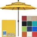 EliteShade USA 10-Year-Non-Fading 9ft 3-Tier Market Patio Umbrella, Commercial Grade Outdoor Table Umbrella with Crank Open, Windproof & UPF 50+ UV Protection, Heavy Duty Ventilation for Garden, Deck, Pool, Backyard, Beach & Bistro, Sunflower Yellow