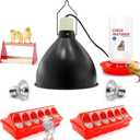 Chick Heat Lamp, 5 Pcs Chick Starter Kit with Chick Feeder and Waterer Set, Chick Stand Perch, Baby Chicken Supplies for Baby Chick, Duck and Quail