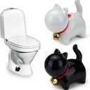 2 PCS Cat Toilet Bolt Caps Decorative, Cute Toilet Bolt Cover, Ceramic Toilet Screw Cover Caps, Universal Toilet Caps for Bottom of Toilet Easy Installation