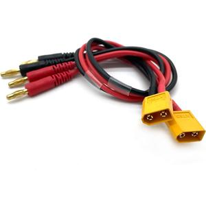 XT60 Connector Plug -> 4mm Banana Plugs Battery Charge Lead Adapter Cable(Pack of 2)