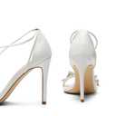 DREAM PAIRS Lace Up High Heels Stilletos Heels for Women Strappy Gladiator Open Square Toe Fashion Dressy Wedding Bridal Pumps Sandals, Size 9.5