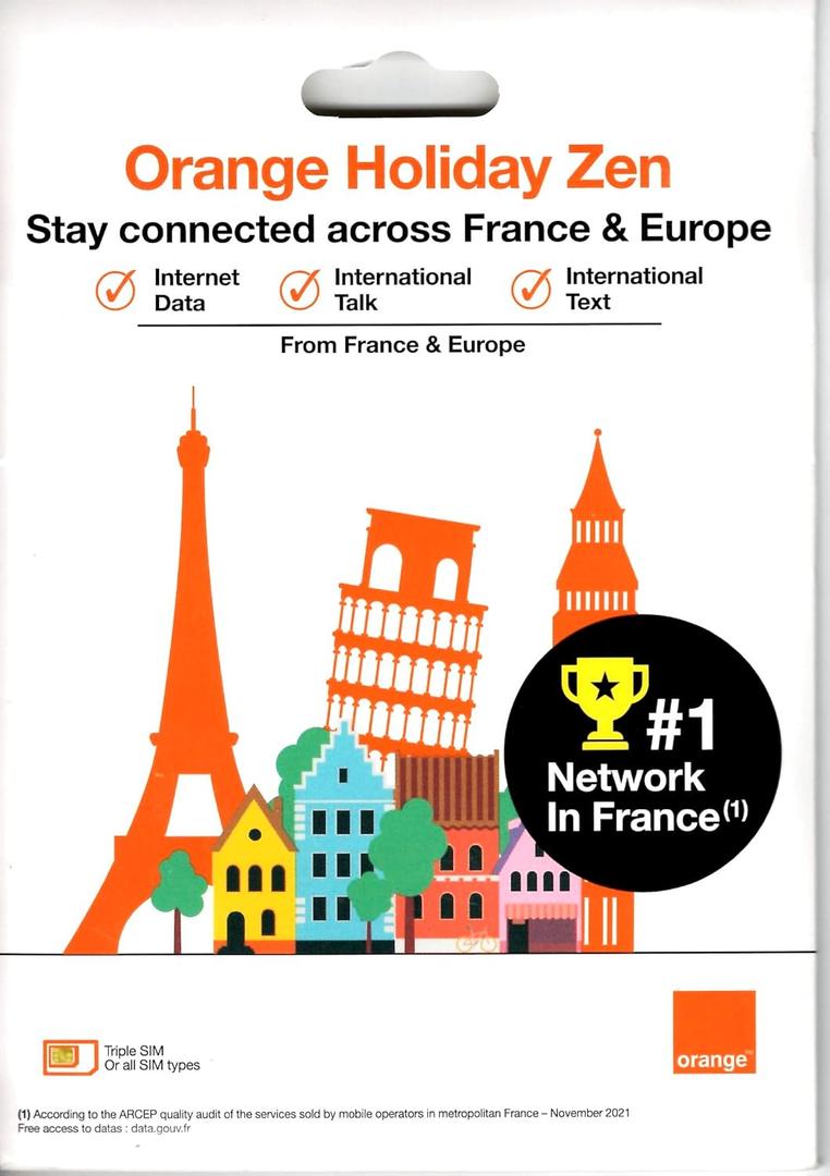 Orange Holiday Europe - 3GB Internet Data in 4G/LTE (currently 8GB promotion) + 30mn + 200 Texts from 30 Countries in Europe to Any Country Worldwide