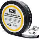 Heavy Duty Discharge Hose PVC Lay Flat Water Tubing with Clamps Easy to Use Weather and Burst Resistant for Pools 1-1/2 ID x 50FT Drainage Kit