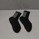 Duufin 6 Pairs Black Grip Socks Soccer Youth Grippy Sports Athletic Football Grip Soccer Non Slip Socks for Youth Boys Girls 10-15 Years Old