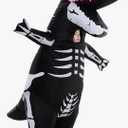 ZPISF Inflatable Skeleton Dinosaur Costume for Kids, Full Body Skeleton T-Rex Blow Up Costume with LED Light Eyes, Perfect for Halloween Parties