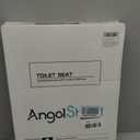 Angol Shiold Quiet-Close Molded Wood Toilet Seat with Non-Slip Adjustable Hinges, Anti-Pinch Bumpers, Easy Install & CleanBone, Elongated 18.5''
