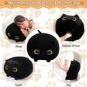 TOYSYM Black Cat Stuffed Animal Mommy Cat Plush Toys with 4 Squishy Baby in Her Tummy Soft Cute Hugging Pillows for Boys and Girls