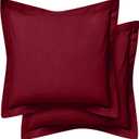 Cotton Metrics Heavy Quality European Square Pillow Shams Set of 2 Burgundy 600TC 100% Organic Cotton Euro Pillow Shams 24x24 Pillow Cover, Cushion Cover Euro Size (Euro 24x24, Burgundy) (24" x 24" (Pack of 2))