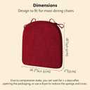 ELFJOY Chair Cushions for Dining Chairs Non-Slip Kitchen Chair Cushions Set of 2 Seat Cushion with Ties for Indoor Kitchen Dining Office Red