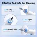 Ear Wax Removal, Electric Ear Cleaning Kit with Light, FSA-HSA-Eligible, Ear Irrigation Kit with 4 Pressure Modes, Safe and Effective Ear Flush Kit with Ear Cleaner - Includes Basin, Towel & 15 Tips