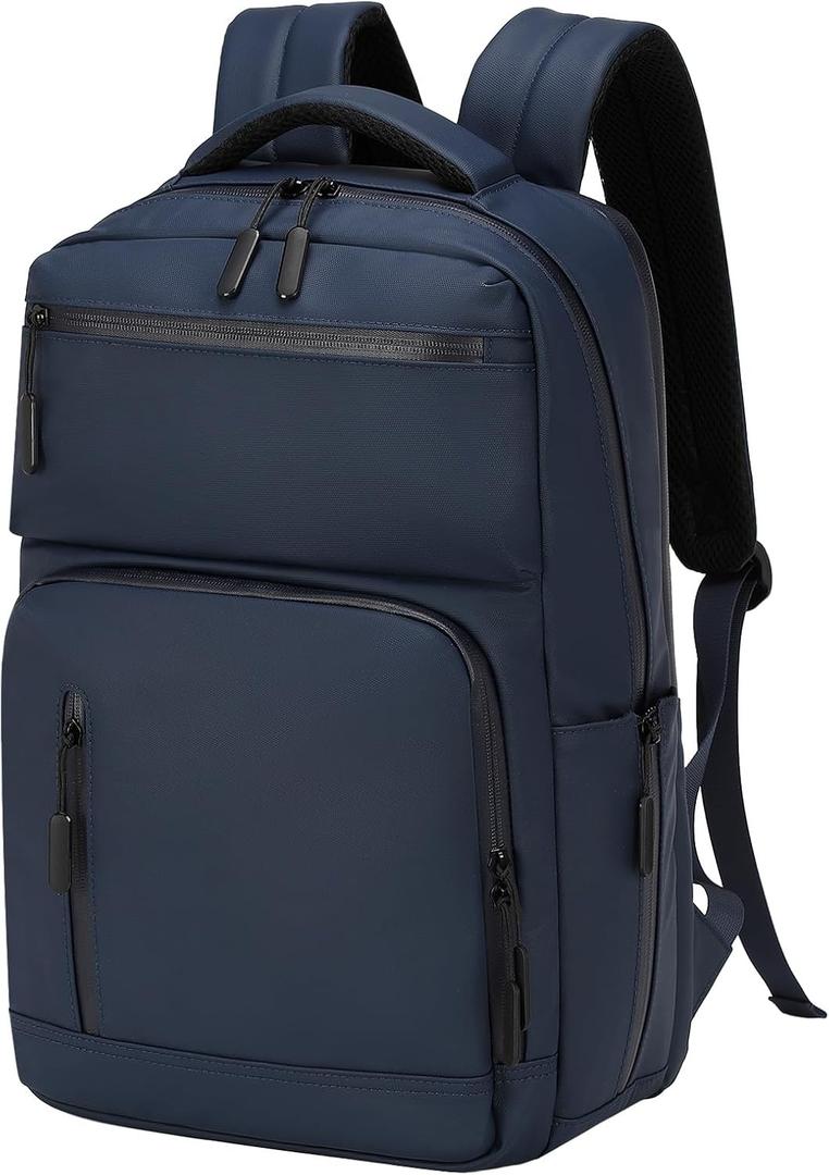 Waterproof Laptop Backpack for Men & Women, Flight Approved Anti-Theft Daypack with 15.6-inch Laptop Sleeve (Blue), Medium