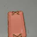 Vintage Decorative Tray Jewelry Tray Towel Tray Storage Tray Rings Necklace Bracelets Earrings Trays Cosmetics Jewelry Organizer Retro Design Bow Decor Resin Plate Coquette Room Decor (Pink)