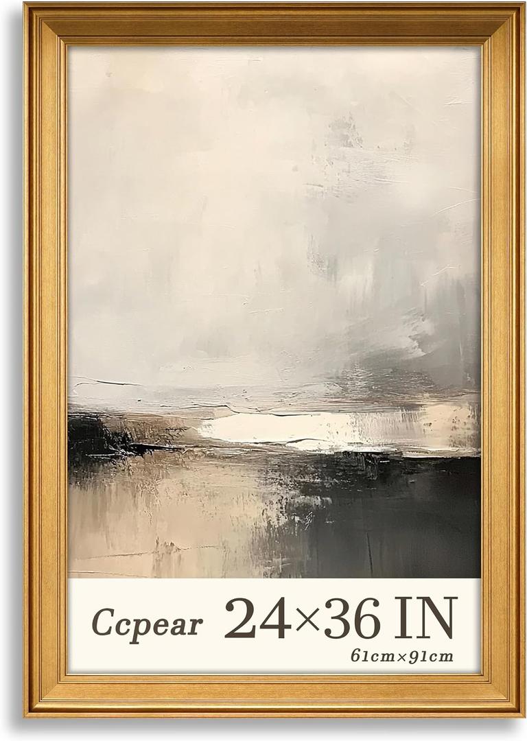 24x36 Poster Frame Matte Gold,Simple Frame 2.5inch Wide Lines
