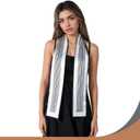 Silk-Like Skinny Scarf for Bag Purse Handbag, Hair Scarf Headband for Women | Hair ribbon and long thin scarf that ties onto luggage, hats and bag handle, doubling as a neck tie or purse accessories (Gray)