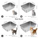 Stainless Steel Litter Box - Metal Small Cat Kitty Litter Box Pan, Indoor Low Entry Litterbox Tray, Odor-Free, Non-Stick, Easy Cleaning Pet Toilet Supplies for Kitten, Rabbit, Dog