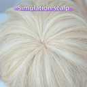 Short Blonde 613 Platinum Shaggy Layered 80s Mullet Pixie Wig with Bangs Wolf Cut Curly 90s Synthetic Funny Fake Fun Hair Replacement Wigs for White Women Daily Party Cosplay Halloween Costume Use