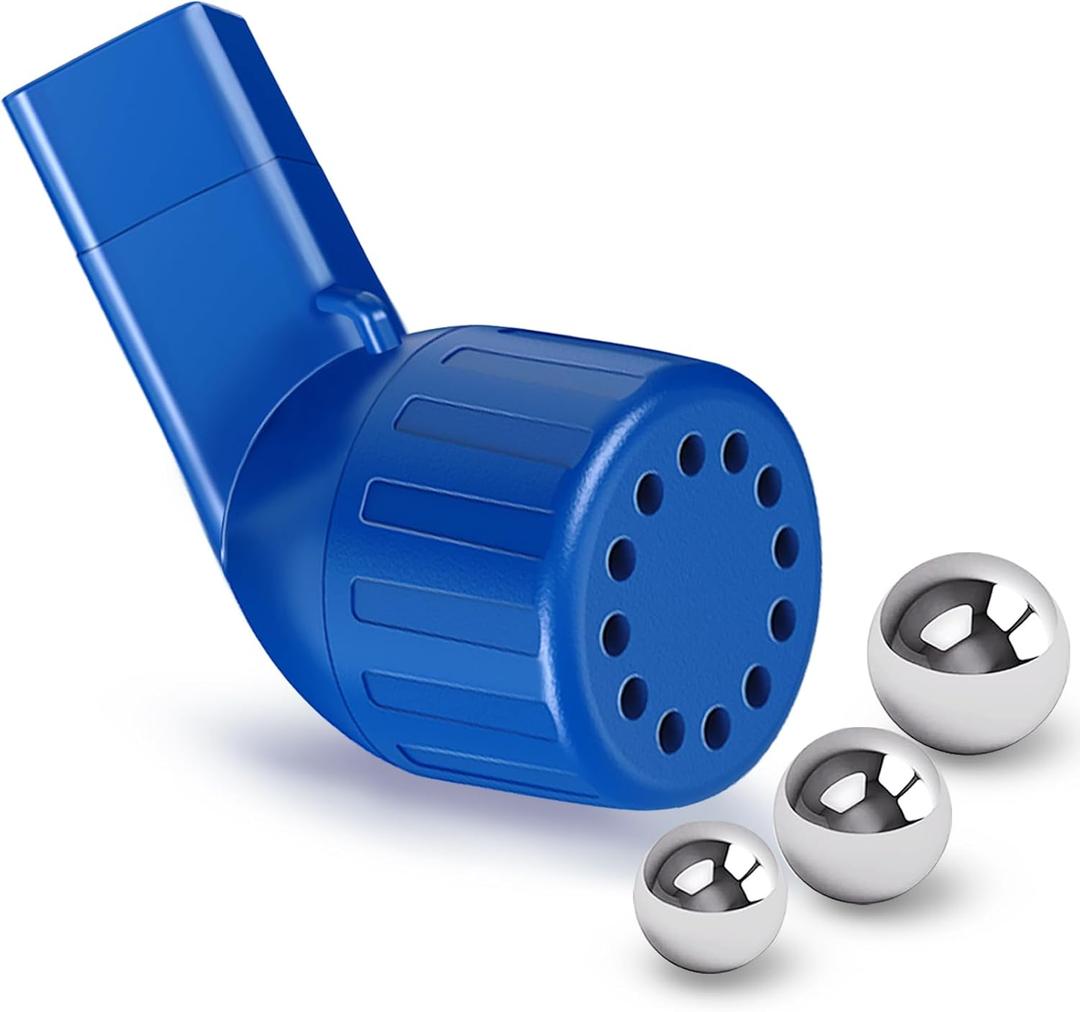 Flutter Valve, Breathing Exercise Device for Lungs, Natural Clearance, Breathing Trainer (Dark Blue)