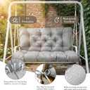Outdoor/Indoor Swing Replacement Cushion, 2 or 3 Seats Bench Cushions with Backrest, Thicken 4" Recliner Seat Pad for Garden/Patio, Waterproof Premium Tufted Cushion with Ties(Light Grey-47x40x4in)