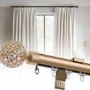Single Wall Traverse Curtain Rod (Gold, 3.9ft (1.2m)