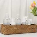 Toilet Basket Tank Topper, Seagrass Wicker Bathroom Storage Basket (14.6" x 4.7" x 3.1")
