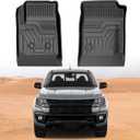 Mixsuper Colorado Floor mats-Floor mat for 2015-2022 Chevy Colorado/GMC Canyon (Ext, Dbl & Crew Cabs),All Weather TPE Rubber Floor Liners Protection for Canyon Accessories,Anti-Slip Car Mats, Black