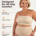 SHAPERMINT Strapless Bra, Wireless Non-Slip Bandeau, Convertible Straps, Molded Strapless Bras for Women S to Large Breasts (L)