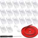 20 Pack 4 Pin 10mm Solderless LED Strip Connector Transparent Track Lighting LED Pin Connectors with Wire Strip 16.4ft for 5050(3 Pin, 10 mm)