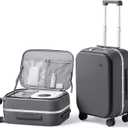 mixi 20 Inch Carry On Luggage 22x14x9 Airline Approved PC Hard Shell Suitcase Top Opening Aluminum Frame Travel Suitcases with Wheels, Rock Gray