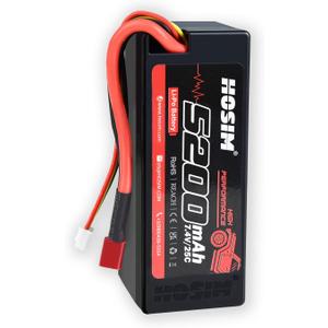 Hosim 2S 7.4V 5200mAh Lipo Battery 25C RC Car Truck RC Vehicles Boat Battery Fit for X08 X07 X07W High Speed RC Cars 1/10 Scale Remote Control Car