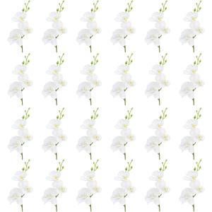 LARDUX 24 PCS Artificial Flowers for Floating Candles Wedding Centerpiece Mini Orchid Flower Filler Vase Fillers for Wedding Dinning Table Party Home Restaurant Decoration (Cream)