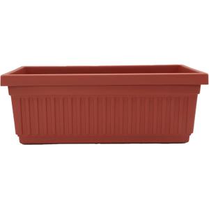 The HC Companies Venetian Windowr Planter Box w/Drain Plug - Long Planter Box for Windowsills, Balconies & More - Plastic Large Rectangular Outdoor Planters for Herbs & Flowers (30" Clay, Pack of 1)