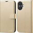 OCASE for iPhone 17 Wallet Case, PU Leather Flip Cover with Card Holder, RFID Blocking, Kickstand, Magnetic Closure, Protective Phone Case for iPhone 17 6.3-Inch 2025, Gold