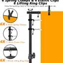 Backdrop Stand, Photo Video Studio 8.5 x10ft Adjustable Support Portable Stand Heavy Duty for Photoshoot, Parties, Projector Screen with 2 Water Bag, 6 Backdrop Clips, 6 Curtain Ring Clip