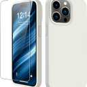 FUNMIKO Compatible with iPhone 15 Pro Case with Screen Protector,Upgraded Liquid Silky Soft Silicone Cover,Fashionably Designed for Women and Girls,Protective Phone Case 6.1",
Vintage White