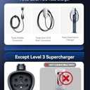 Tesla to J1772 Charging Adapter (Max 80A, 240V), NACS to J1772 Adapter, J1772 EVs Adapter, Compatible with Tesla Wall Connector/Destination/Mobile Charger (for J1772 EVs Only) Silver