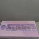 SkyGive Wireless Keyboard and Mouse Combo, Ergonomic Full Size Typewriter Retro Round Keycaps Keyboard, Compatible with Windows, PC, Perfer for Home and Office Keyboards (Purple