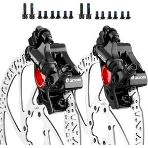 Hycline Zoom Hydraulic Disc Brake Calipers: HB-100 MTB Bike Disc Brakes Front & Rear Caliper Set for Mountain, Road Bicycle and E-Bike