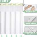 Beige No Hook Shower Curtain with Snap in Liner Set,Modern Fabric Shower Curtains for Bathroom Hotel Style Decor 71x74